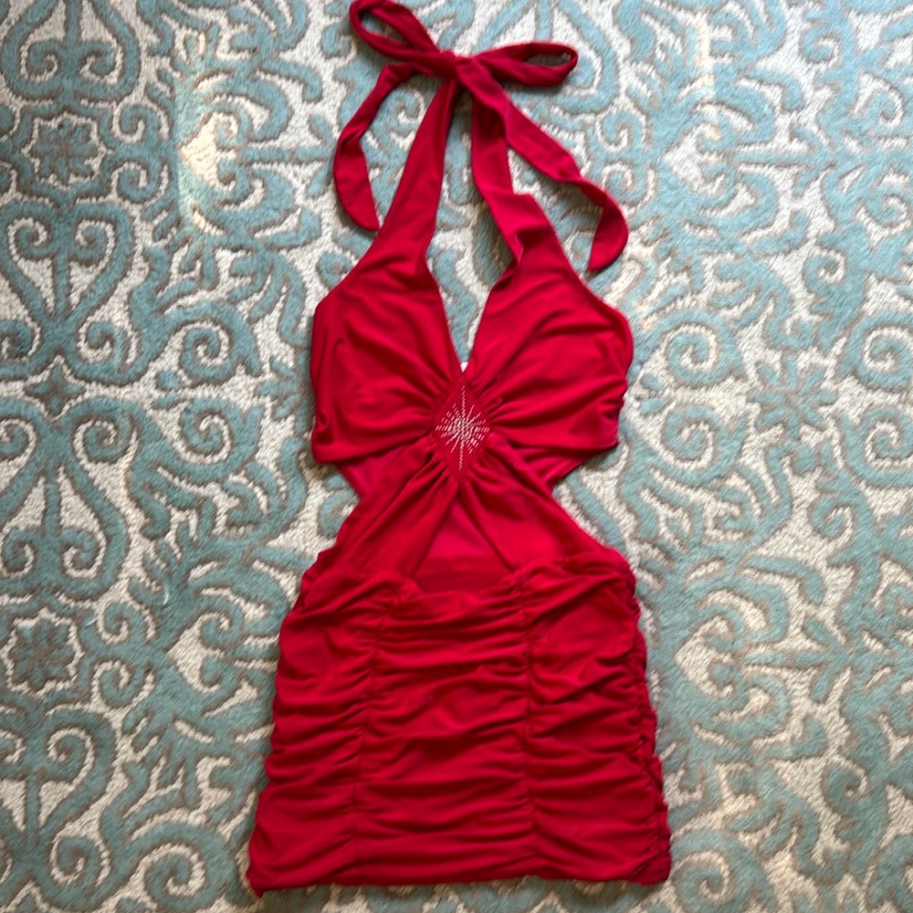 Body con slinky red dress